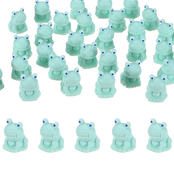 Uxcell 20-Pack Mini Resin Frogs, Small Tiny Frog Figurines for Fairy Garden Decor/Micro Landscaping Home/Aquarium [Light Blue]