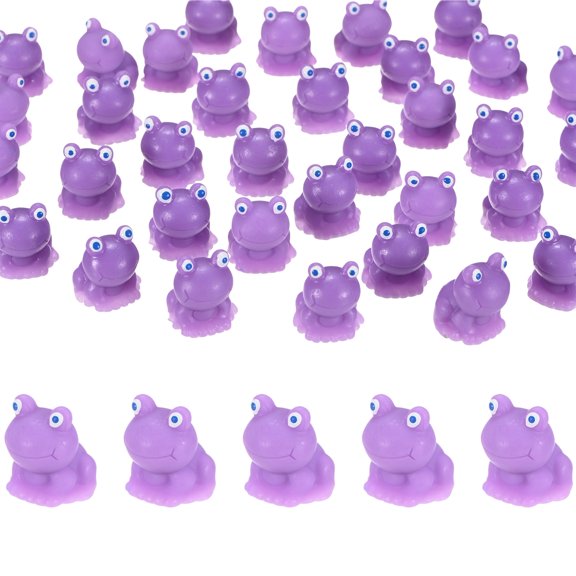 Uxcell 20-Pack Mini Resin Frogs, Small Tiny Frog Figurines for Fairy Garden Decor/Micro Landscaping Home/Aquarium [Purple]
