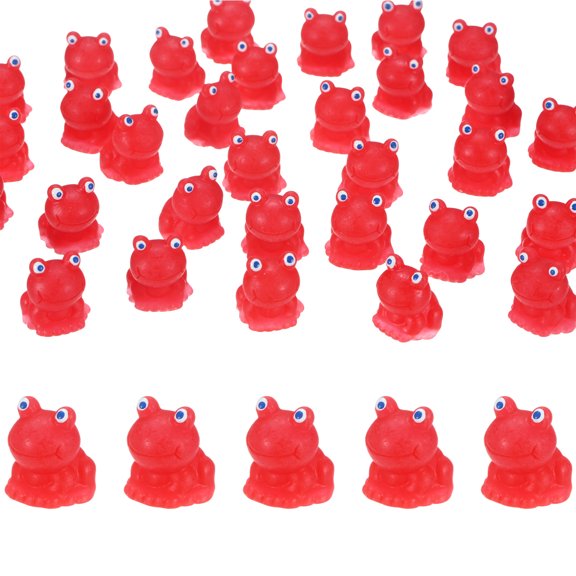Uxcell 20-Pack Mini Resin Frogs, Small Tiny Frog Figurines for Fairy Garden Decor/Micro Landscaping Home/Aquarium [Red]