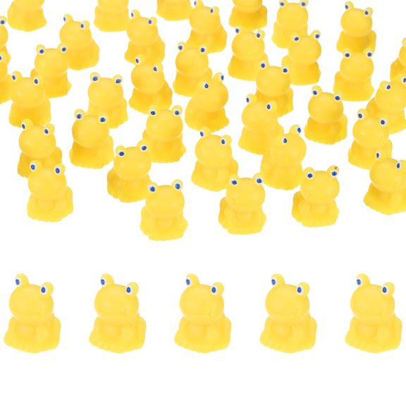 Uxcell 20-Pack Mini Resin Frogs, Small Tiny Frog Figurines for Fairy Garden Decor/Micro Landscaping Home/Aquarium [Yellow]