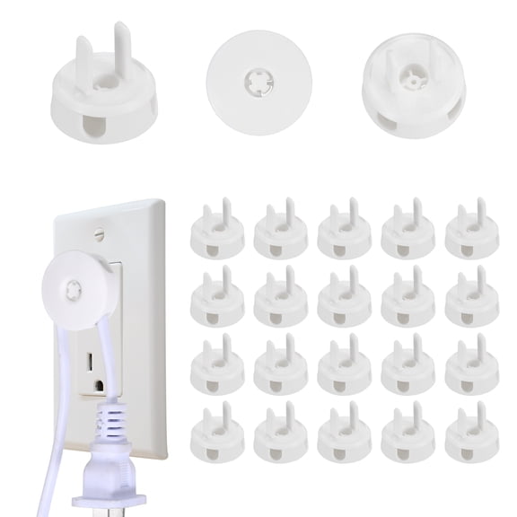 Uxcell 20 Pack Outlet Covers Proofing, Electrical Safety Plug Covers Outlets Socket Proof Caps Power Sockets Protectors with Plug Storage for 2-Prong Power Wall Plate, White