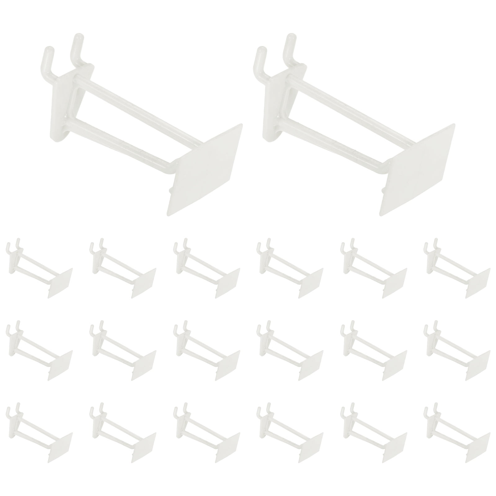 Uxcell 20 Pack Pegboard Hooks, 3 Inch Durable Plastic Pegboard Display Hooks Peg Board Organizer Accessories for Shop Craft Tool Organization Wall Storage Gridwall, White