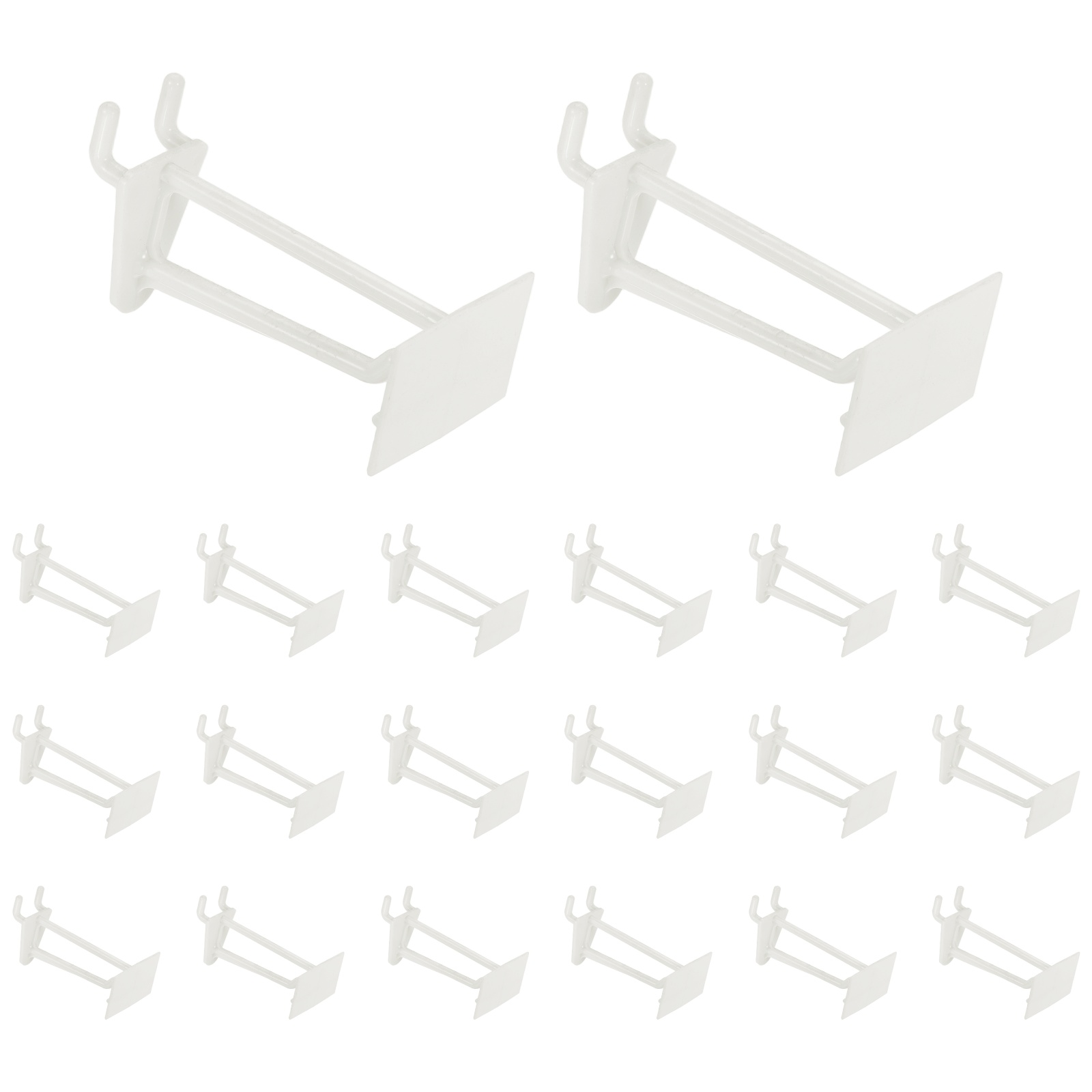 Uxcell 20 Pack Pegboard Hooks, 3 Inch Durable Plastic Pegboard Display Hooks Peg Board Organizer Accessories for Shop Craft Tool Organization Wall Storage Gridwall, White