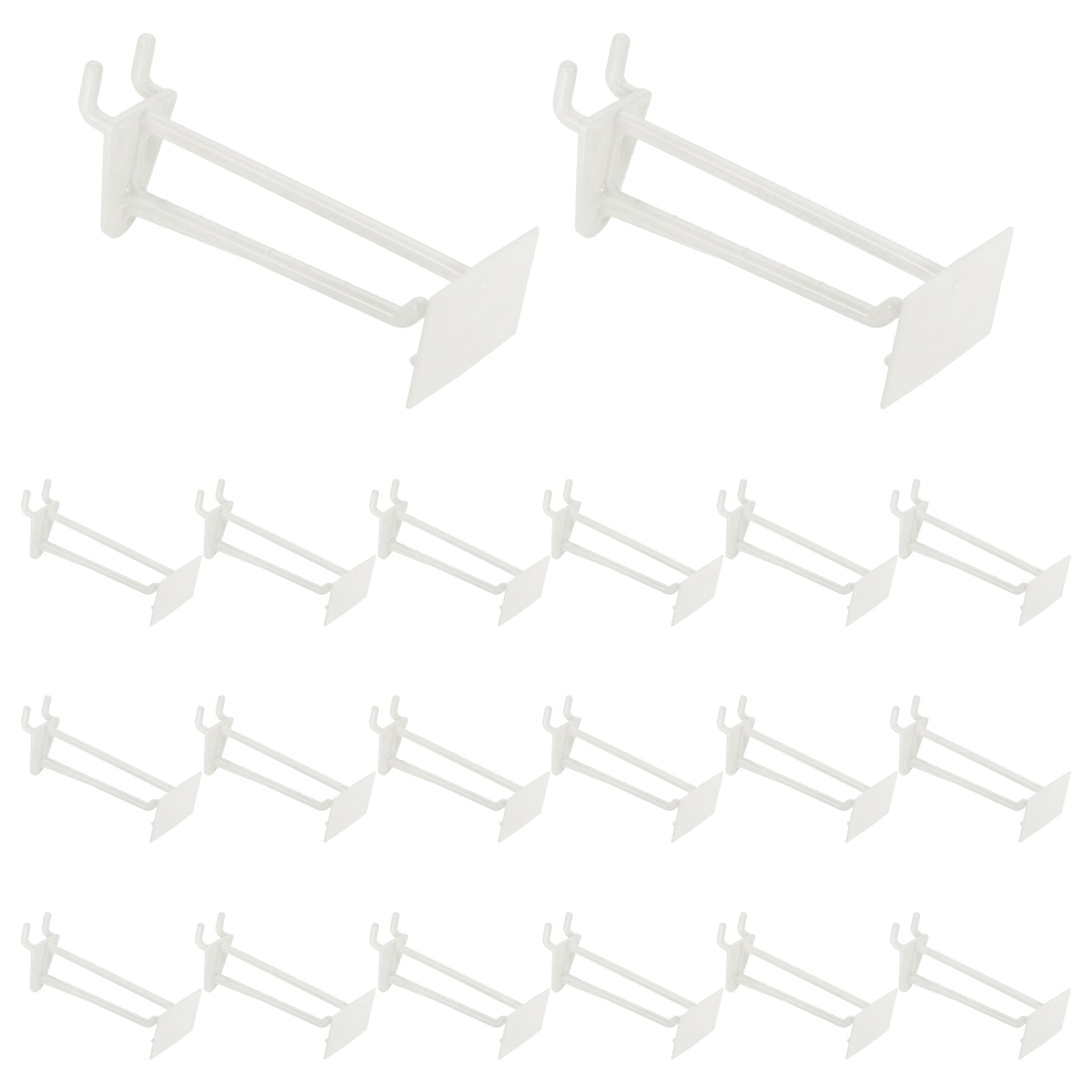 Uxcell 20 Pack Pegboard Hooks, 4 Inch Durable Plastic Pegboard Display Hooks Peg Board Organizer Accessories for Shop Craft Tool Organization Wall Storage Gridwall, White