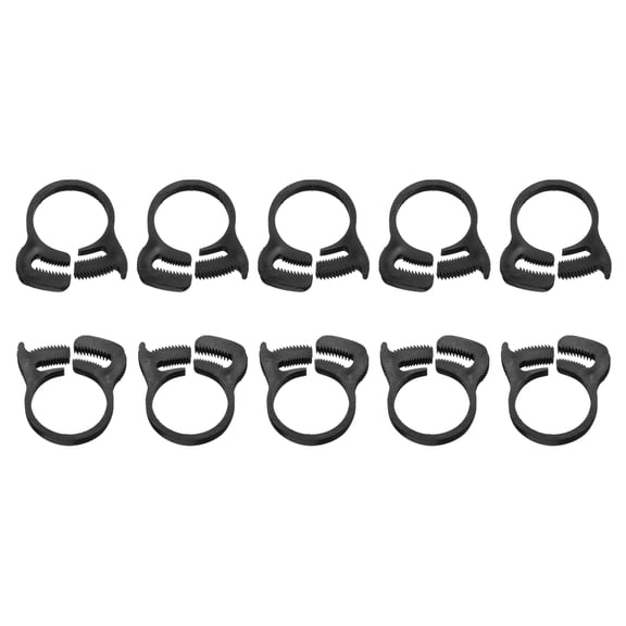Uxcell 20 Pack Plastic 23-24.8 mm Adjustable Double Snap Grip Hose Clamps, Black