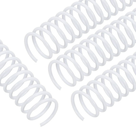 Uxcell 20 Pack Plastic Spiral Binding Coils, 16mm(5/8") Binding Coils 105 Sheet Capacity Spiral Binder Rings, White