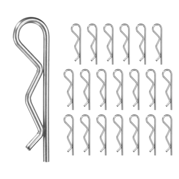Uxcell 20-Pack R-Shaped Cotter Pin, M1.8x40mm Stainless Steel Hairpin Hardware Spring R Clips Heavy Retainer Pins