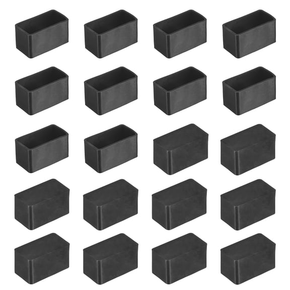 Uxcell 20-Pack Rectangle Furniture Leg Caps, 0.78 x 1.57" (20 x 40mm) Leg Caps for Chairs/Table/Bed