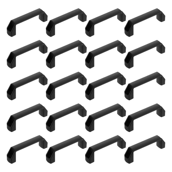 Uxcell 20 Pack Rectangular Plastic Pull Handle, 120mm/4.7 Inch Hole Center Cabinets Pull for Drawer Luggage Mechanical Equipment Garages, Black