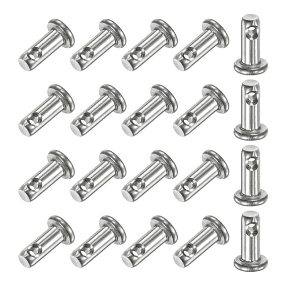 Uxcell 20-Pack Single Hole Clevis Pins, M4 x 10mm 304 Stainless Steel Flat Head Clevis Pins