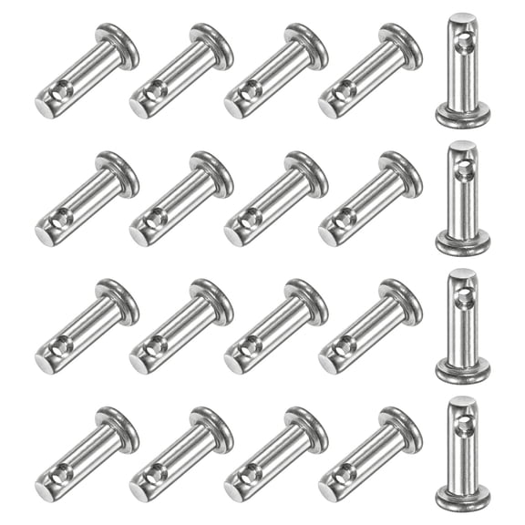 Uxcell 20-Pack Single Hole Clevis Pins, M4 x 12mm 304 Stainless Steel Flat Head Clevis Pins