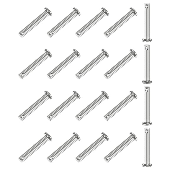Uxcell 20-Pack Single Hole Clevis Pins, M6 x 40mm 304 Stainless Steel Flat Head Clevis Pins