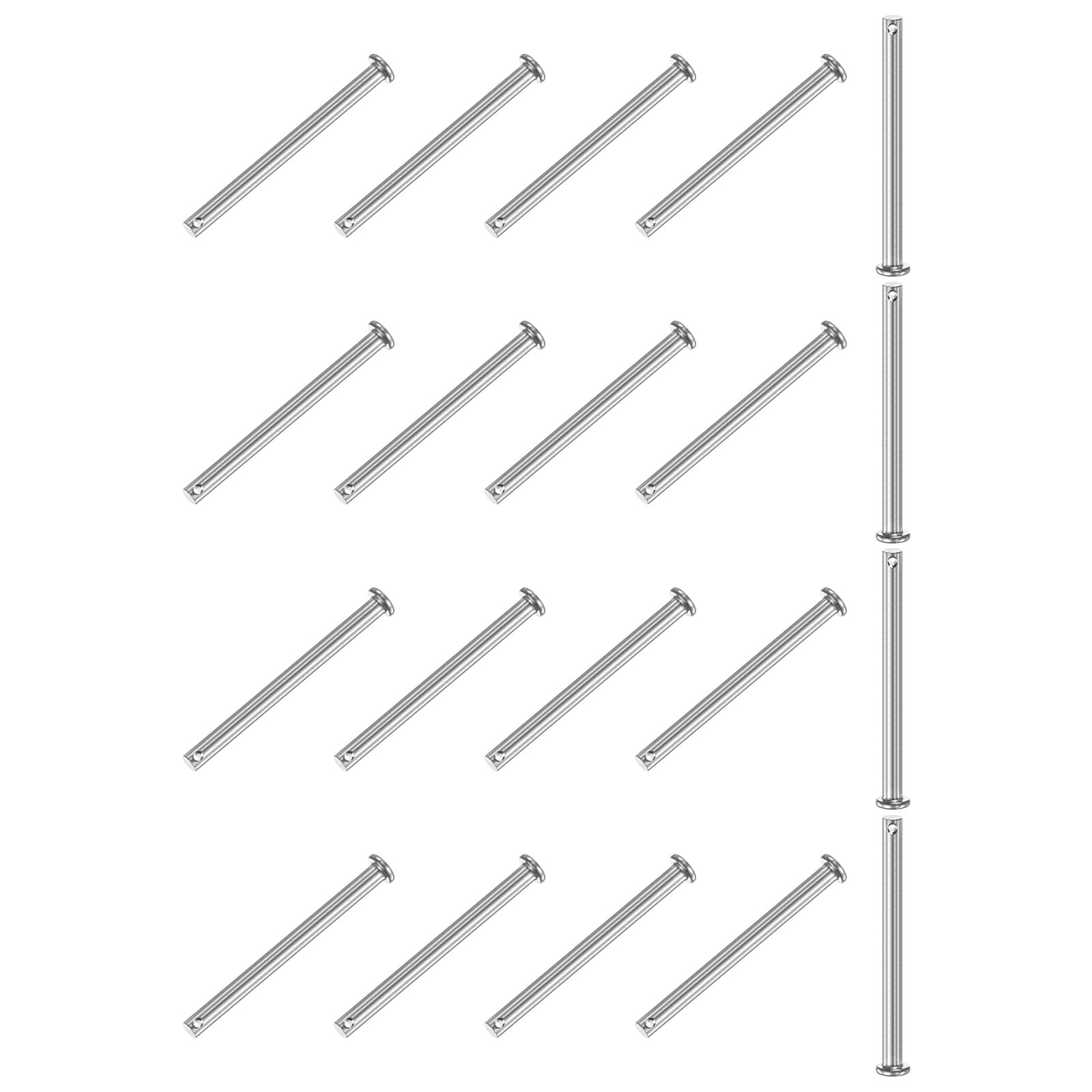 Uxcell 20-Pack Single Hole Clevis Pins, M6 x 80mm 304 Stainless Steel Flat Head Clevis Pins