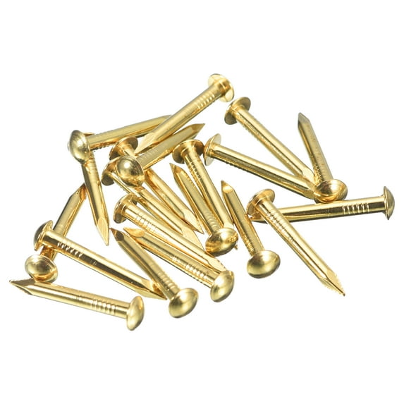 Uxcell 20 Pack Small Tiny Nails 2.8x25mm(DxL) Tiny Brass Nails Hardware Nails Small Nail, Brass Tone
