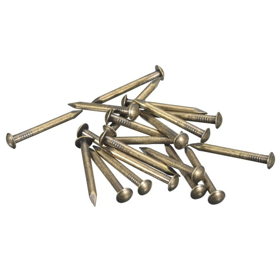 Uxcell 20 Pack Small Tiny Nails 2.8x30mm(DxL) Tiny Brass Nails Hardware Nails Small Nail, Bronze Tone