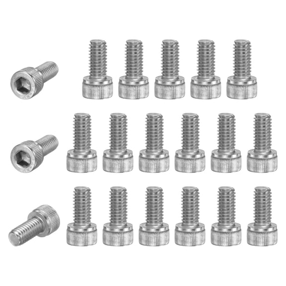 Uxcell 20-Pack Socket Head Cap Screws Bolts M6x12mm 1mm Pitch Stainless Steel for String Trimmer Chainsaw [Silver]