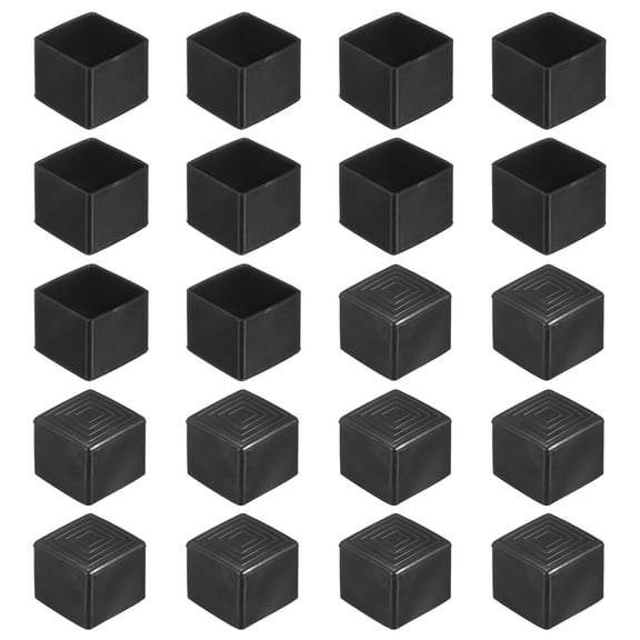 Uxcell 20-Pack Square Furniture Leg Caps, 1" (25mm) Leg Caps for Chairs/Table/Bed