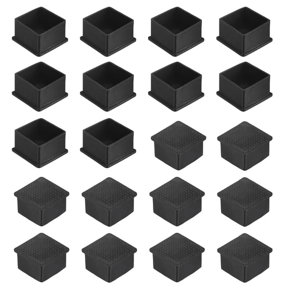 Uxcell 20-Pack Square Furniture Leg Caps, 1.77" (45mm) Leg Caps for Chairs/Table/Bed