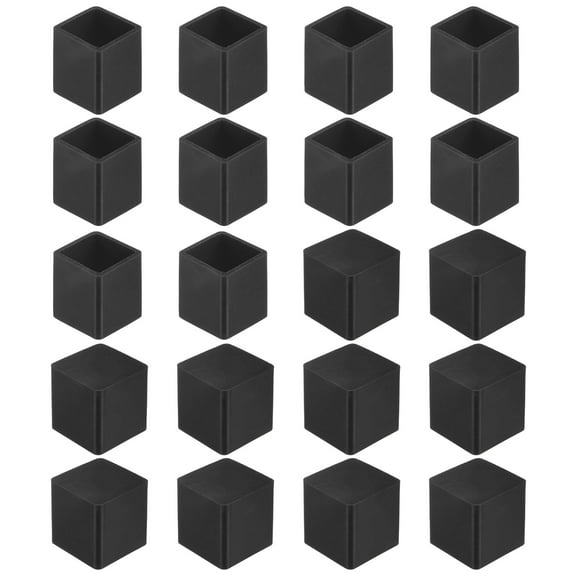Uxcell 20-Pack Square Furniture Leg Caps, 3/4" (19mm) Leg Caps for Chairs/Table/Bed