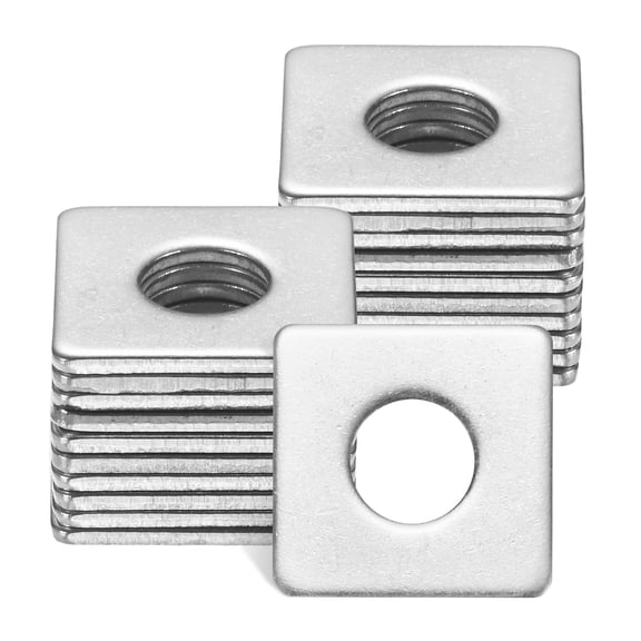 Uxcell 20-Pack Square Washers Plate, Fit M10 Bolt Stainless Steel Gasket Flat Pad Washers 0.4" ID 2mm Thickness