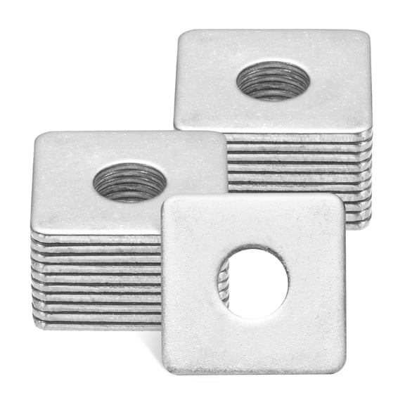 Uxcell 20-Pack Square Washers Plate, Fit M10 Bolt Stainless Steel Gasket Flat Pad Washers 1.18" OD 0.4" ID 2mm Thickness
