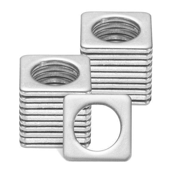 Uxcell 20-Pack Square Washers Plate, Fit M12 Bolt Stainless Steel Gasket Flat Pad Washers 0.79" OD 0.47" ID 2mm Thickness