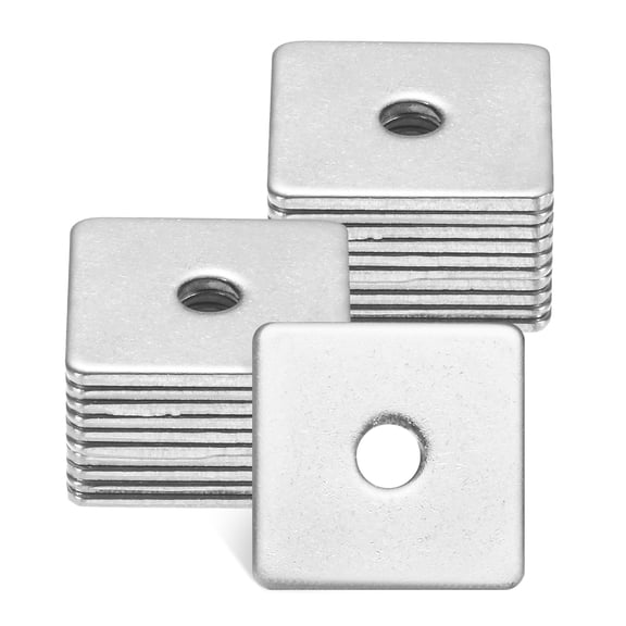 Uxcell 20-Pack Square Washers Plate, Fit M5 Bolt Stainless Steel Gasket Flat Pad Washers 0.2" ID 1.5mm Thickness