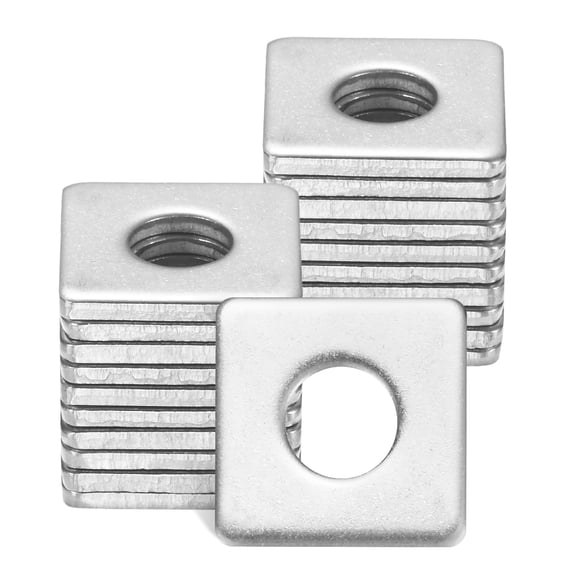 Uxcell 20-Pack Square Washers Plate, Fit M8 Bolt Stainless Steel Gasket Flat Pad Washers 0.79" OD 0.31" ID 2mm Thickness
