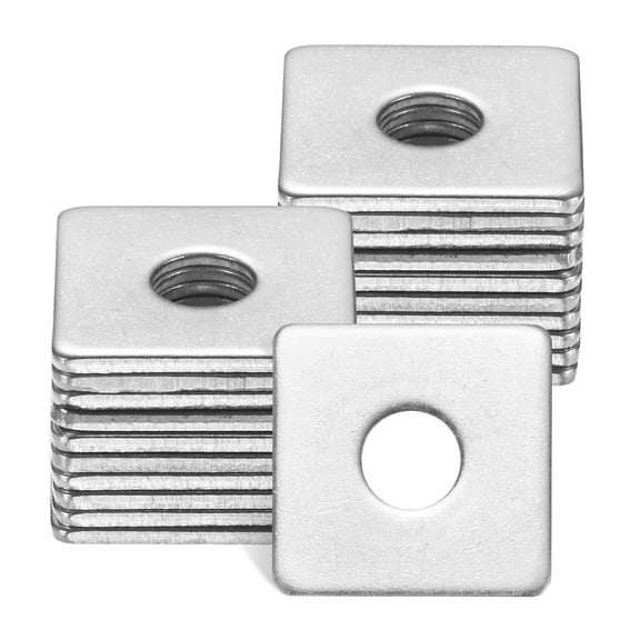 Uxcell 20-Pack Square Washers Plate, Fit M8 Bolt Stainless Steel Gasket Flat Pad Washers 1.18" OD 0.31" ID 2mm Thickness