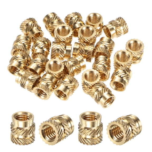 Uxcell 20-Pack Threaded Inserts, M6 x 9.5mm x 9mm Brass Knurled Insert Nuts Assortment Kit for Plastic/DIY 3D Printing Components