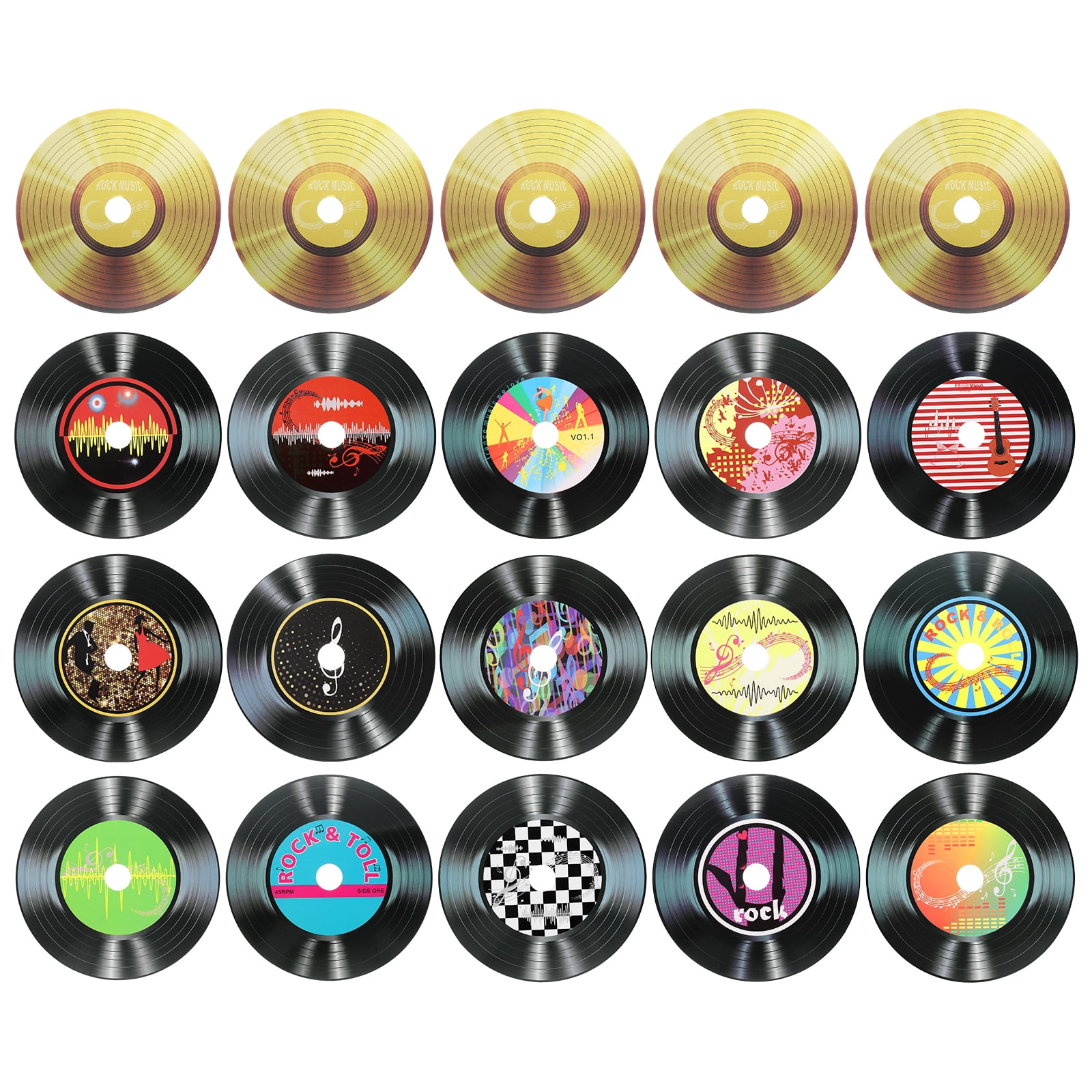 Uxcell 20 Pack Vinyl Records Decor, 5.5 Inch Blank Vinyl Records 16 ...
