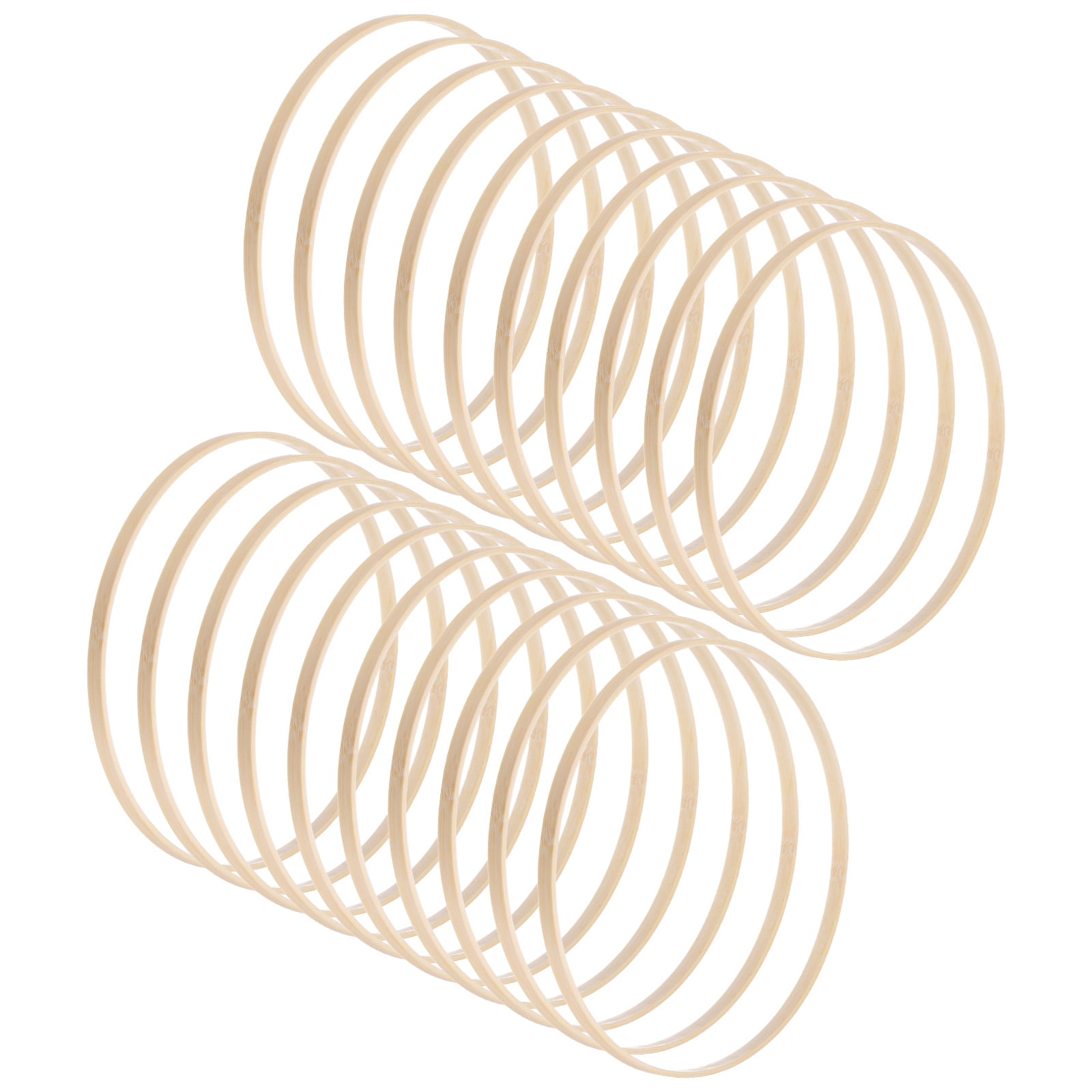 Uxcell 20 Pack Wooden Bamboo Floral Hoop 9 Inch Craft Wooden Wreath ...