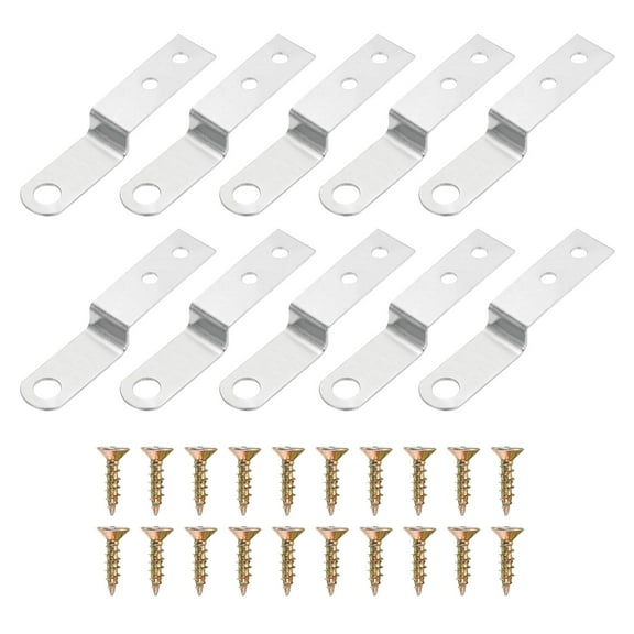 Uxcell 20 Pack Z Shape Corner Bracket, 0.4 Inch Picture Frame Braces Bracket, Silver