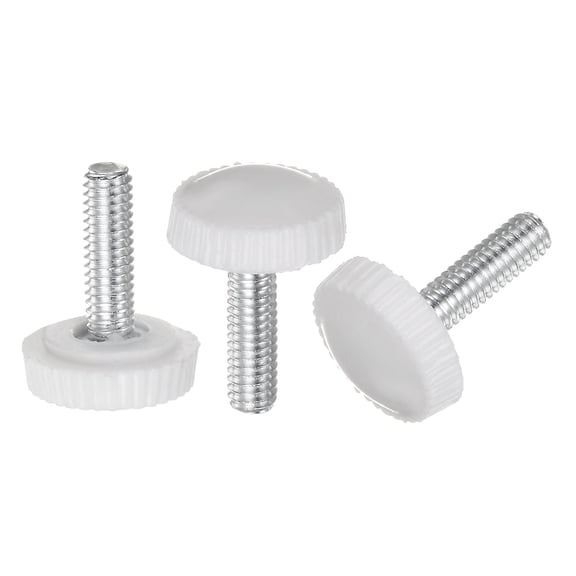 Uxcell 20 Packs M4 x 16mm Metric Male Thread Knurled Knobs Thumb Screw Clamping Knobs Grip White