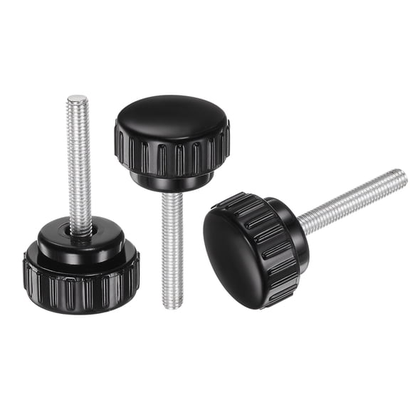 Uxcell 20 Packs M5 x 40mm Male Thread 25mm Head Knurled Knobs Thumb Screws Clamping Knobs