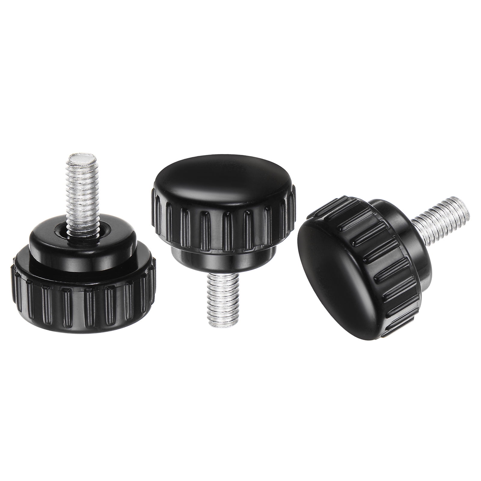 Uxcell 20 Packs M6 x 15mm Male Thread 25mm Head Knurled Knobs Thumb