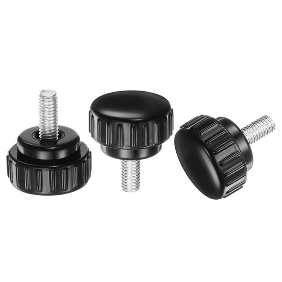 Uxcell 20 Packs M6 x 15mm Male Thread 25mm Head Knurled Knobs Thumb Screws Clamping Knobs