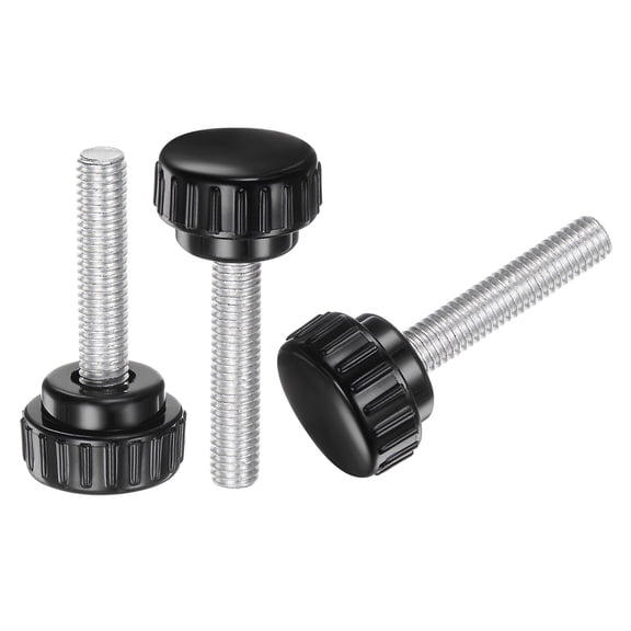 Uxcell 20 Packs M8 x 40mm Male Thread 25mm Head Knurled Knobs Thumb Screws Clamping Knobs