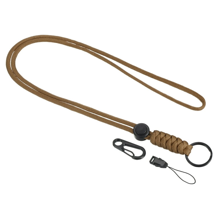 Uxcell 20 Paracord Lanyard Necklace Keyring Clasp Strap Badge Holder Brown Walmart