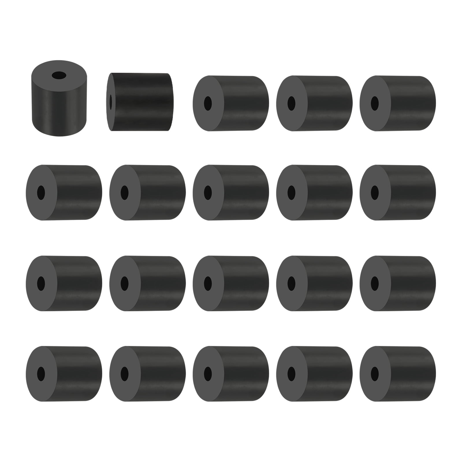 Uxcell 20 Pcs 0.2"ID x 1"OD x 1"T Multi Purpose Rubber Spacer