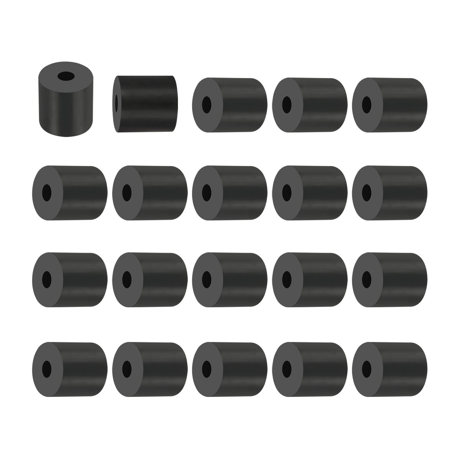 Uxcell 20 Pcs 0.3"ID x 1"OD x 1"T Multi Purpose Rubber Spacer