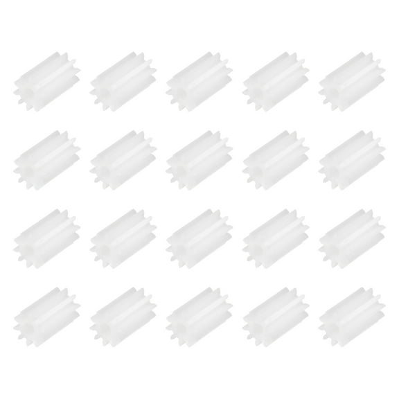 Uxcell 20 Pcs 0.39"T Plastic Gears 10 Teeth Plastic Motor Gear Model 102A Reduction Gear for RC Car Model DIY Robot (White, Module 0.5)