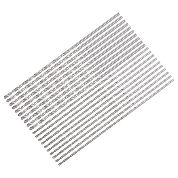 Uxcell 20 Pcs 1.5mm 2mm Mini Twist Drill Bits, High-Speed Steel Extra Long Drill Bit 100mm