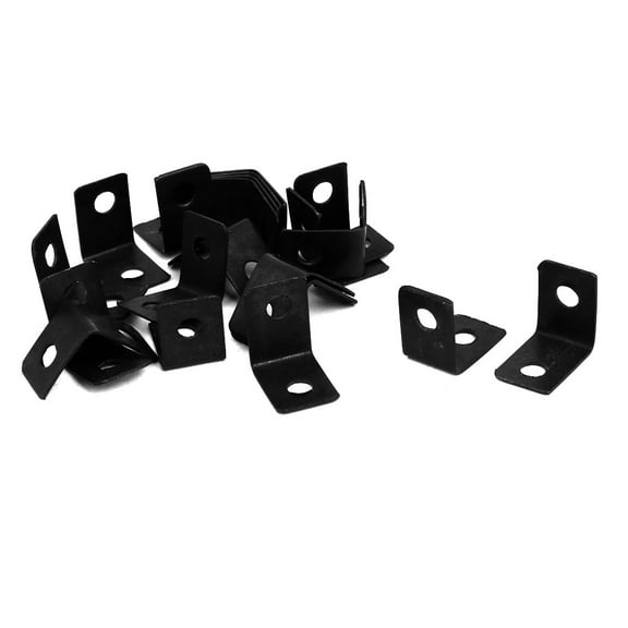 Uxcell 20 Pcs 12x9x12mm L-Shaped 90 Degree Angle Bracket Corner Braces Black