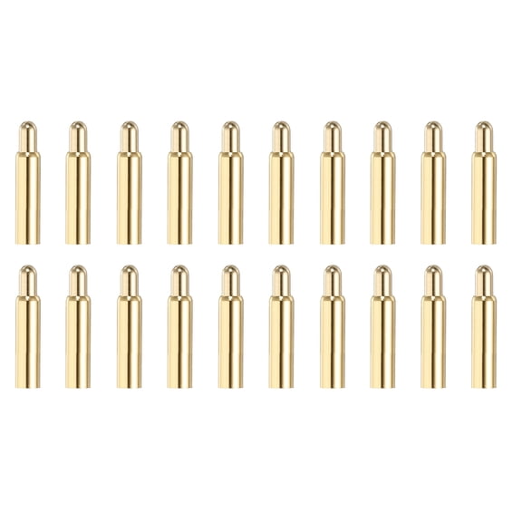 Uxcell 20 Pcs 15mm Spring Loaded PogoPins, Gold Plated Copper Header Thimble Current Test Pin Probes Connector Replacement for Electricity Conduction