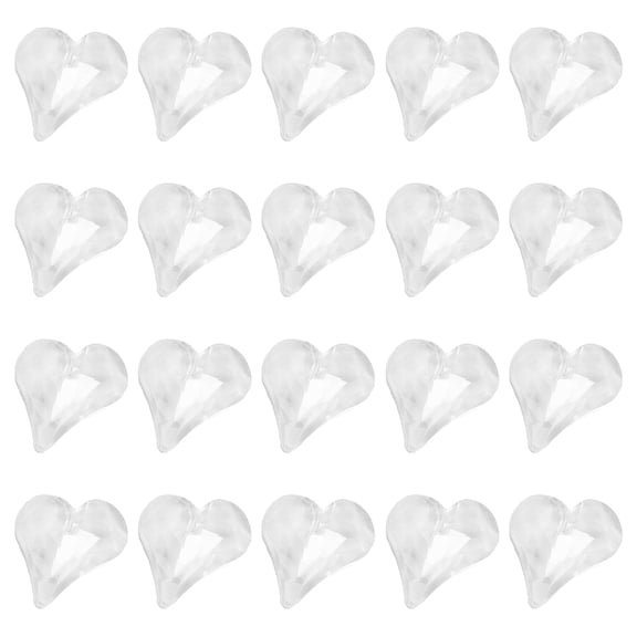 Uxcell 20 Pcs 3D Heart White Nail Charm Rhinestones 8x9mm Glass Crystal Rhinestones Pointed Back Crooked Heart Gems