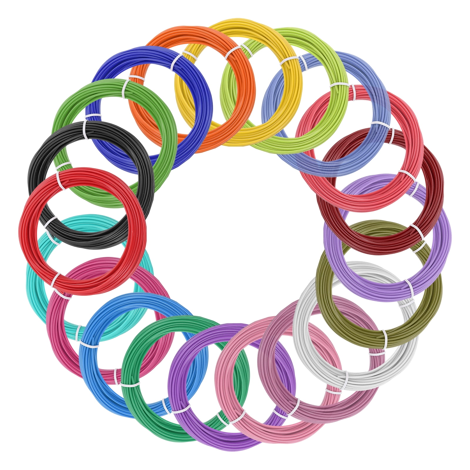 Uxcell 20 Pcs 3D Pen Filament, 1.75mm Dia 33ft Length PLA 3D Printing Pen Filament Refills for 1.75mm 3D Printing Pen, 20 Colors