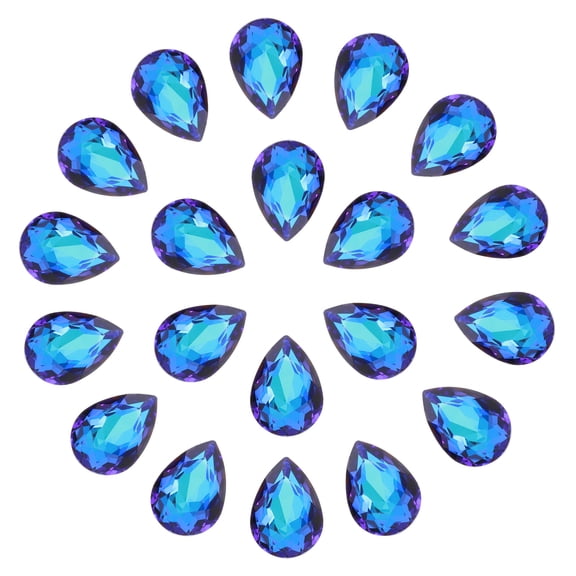 Uxcell 20 Pcs 3D Teardrop Rhinestones Diamond Nail Charm Crystal Pointback K9 Glass Rhinestones, 10x14mm, Dark Blue