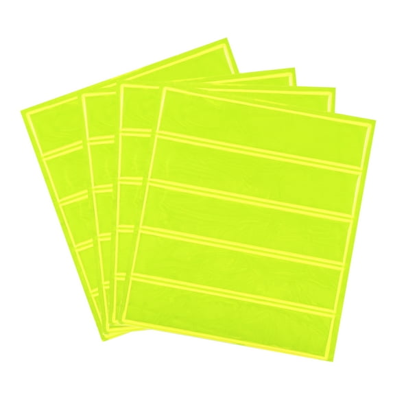 Uxcell 20 Pcs 5x1 Inch Reflective Adhesive Sticker for Backpacks Bicycles, Fluorescent Yellow