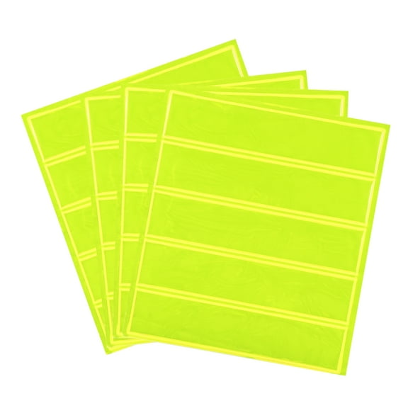 Uxcell 20 Pcs 5x1 Inch Reflective Adhesive Sticker for Backpacks Bicycles, Fluorescent Yellow